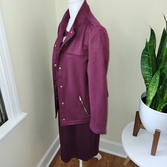 Chico's Monrovia Knee Length Dress & Jacket Eggplant Purple SZ L 12-14 Chico's 2 - Picture 10 of 16